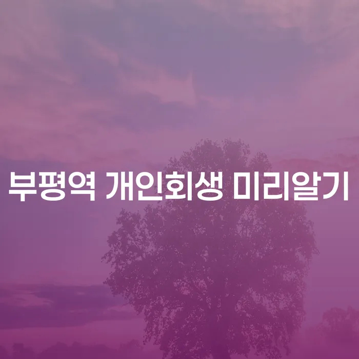 부평역 개인회생 미리알기