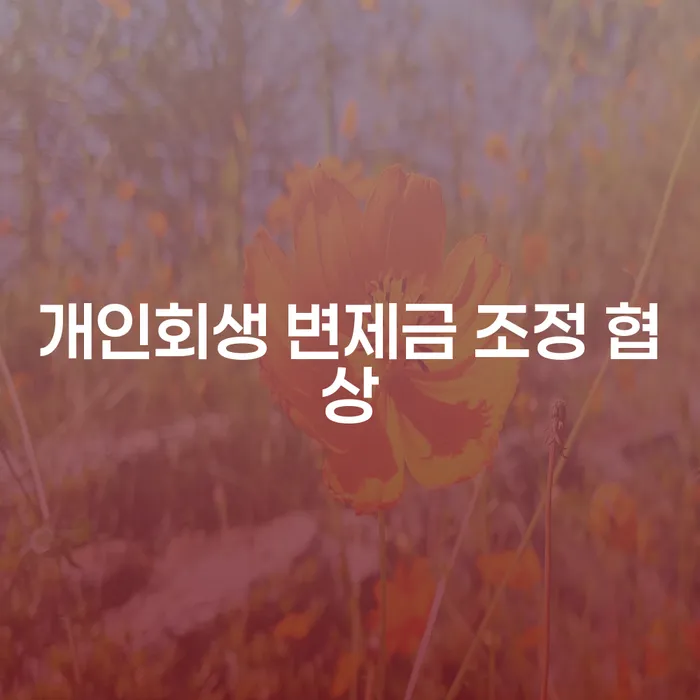 개인회생 변제금 조정 협상이 꼭 필요한 이유는 무엇일까요?